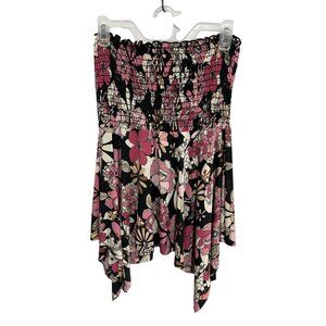 Julie's Closet Maternity Floral Handkerchief Hem Skirt Sz M Boho Maximalist NWT